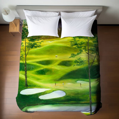 Housse de couette contemporaine Contemporary Loisirs - Grand décor de terrain de golf