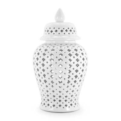 Vase de table en porcelaine blanche 18 "