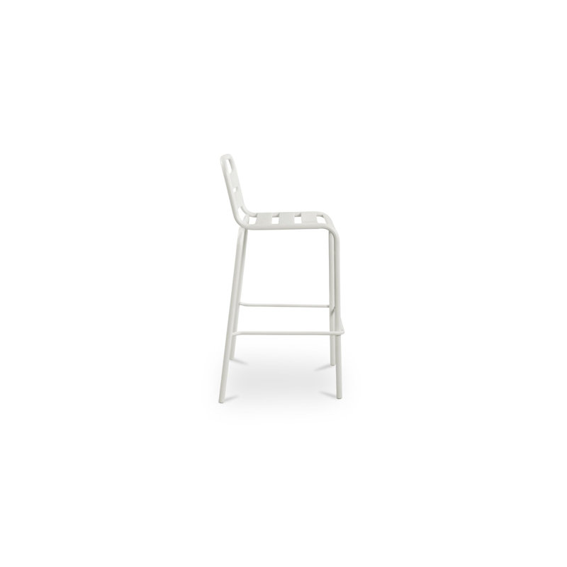 Kade Outdoor Bar Stool White Set of Two, White