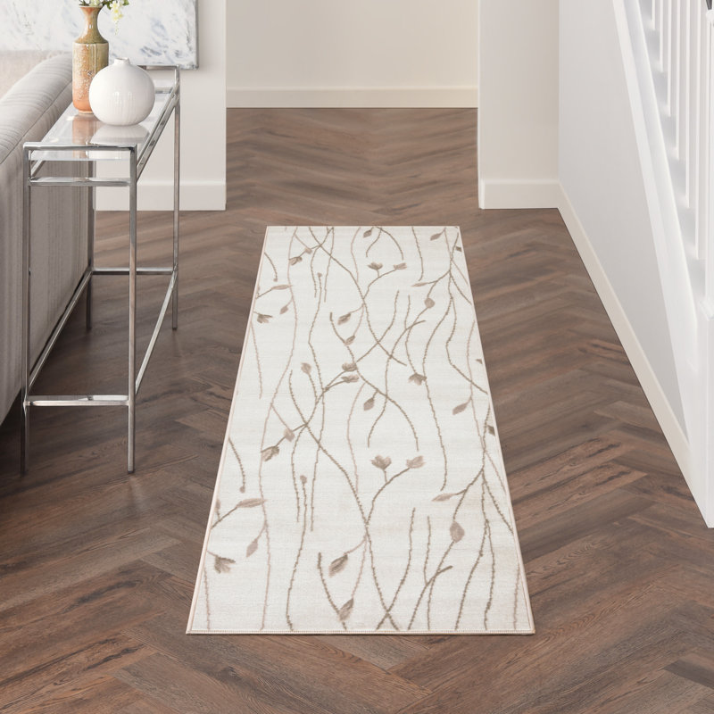 Tapis ivoire / beige Archilla, Tapis de couloir 2 pi 3 po x 7 pi 6 po
