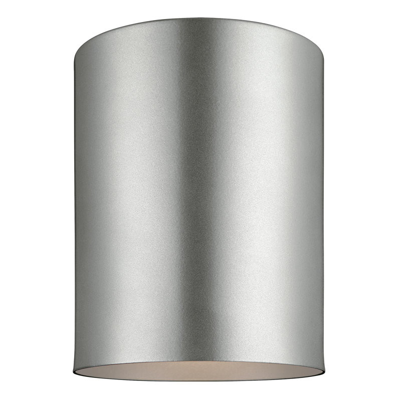 Cylinders 1 - Light Outdoor Flush Mount, White, No, 9" H x 6" W x 8.75" D