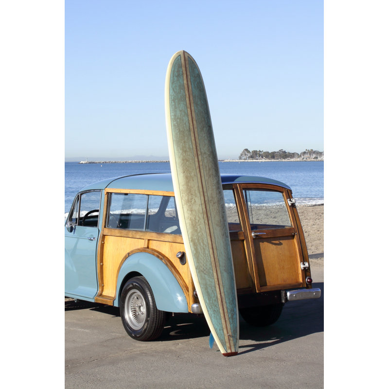 Woody Watching The Waves With Surfboard by Viavado - Wrapped Canvas Print, 91cm H x 61cm W