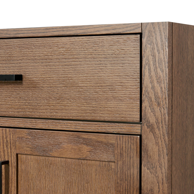 Hepburn 66'' Double Bathroom Vanity Base Only, Brown Oak