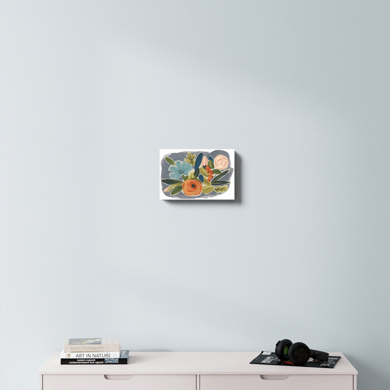 «Bright Botany I» par June Erica Vess - peinture sur toile tendue, H 8 po x l 12 po