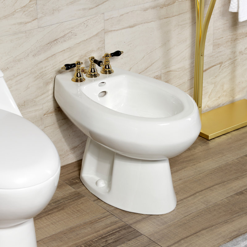 Robinet de bidet vertical à trois poignées Duchess, Laiton poli