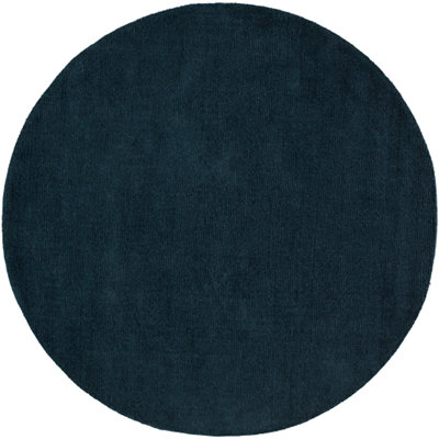 Crowe Dark Blue Hand-Woven Wool Rug