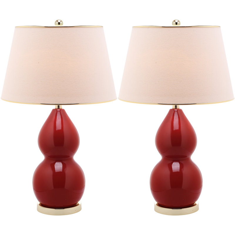 Ceramic Table Lamp, Chinese Red