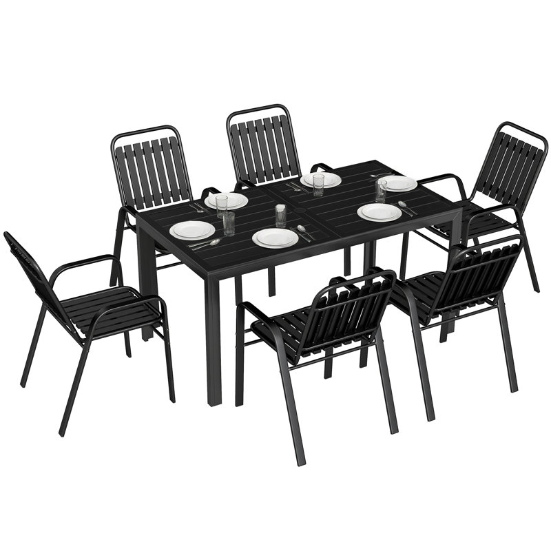 6 - Person Patio Dining Set with Rectangular Table