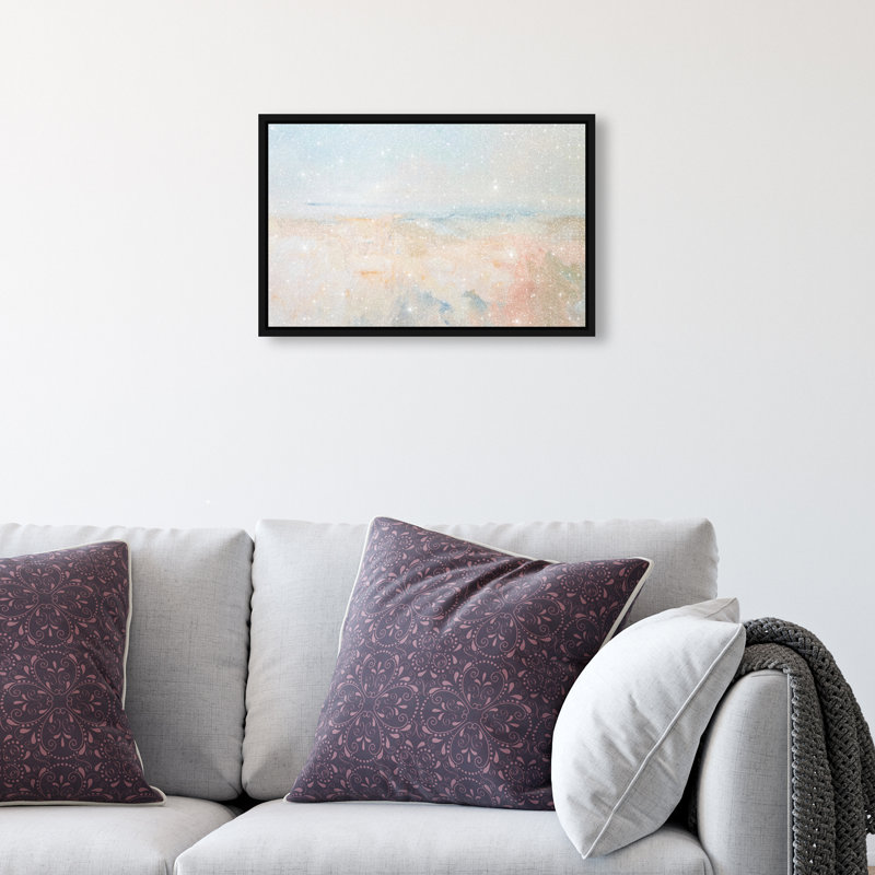 Tidal Borderland II Canvas Abstract Print by Oliver Gal, Black Frame, 15 x 10, 11"H x 16"W, Black Frame