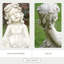 Statue de jardin fille en oxyde de magnésium assis