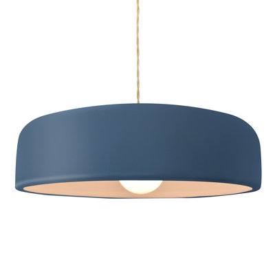 Radiance - Spire 1-Light Pendant - Midnight Sky - Brushed Nickel - 16"W x 4.5"H - Dedicated LED - Beige Twist Cord