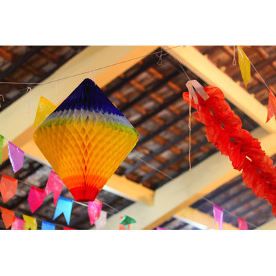 Festa Junina Decorative Balloon In Rio De Janeiro, Brazil by Yaltza - Wrapped Canvas Print