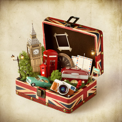 London Traveling Concept by Vadmary - Wrapped Canvas Print