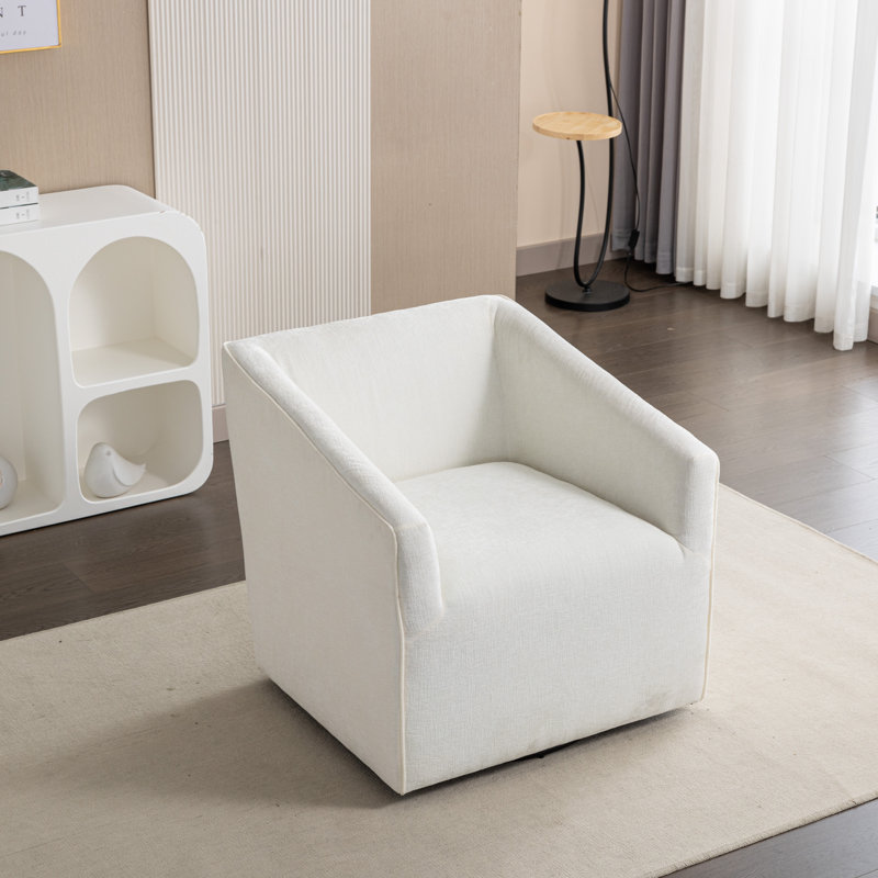 Fauteuil demi-tonneau pivotant à 360 ° Nice, Blanc