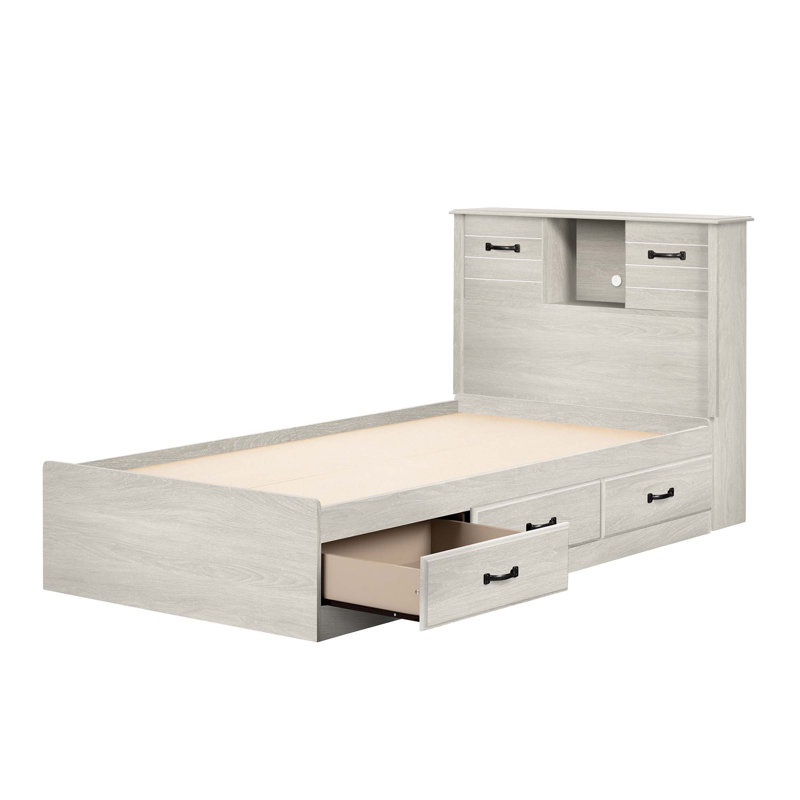 Ulysses Kids Twin with Drawers, 40"H x 43.25"W  x 84.75"L, Fall Oak