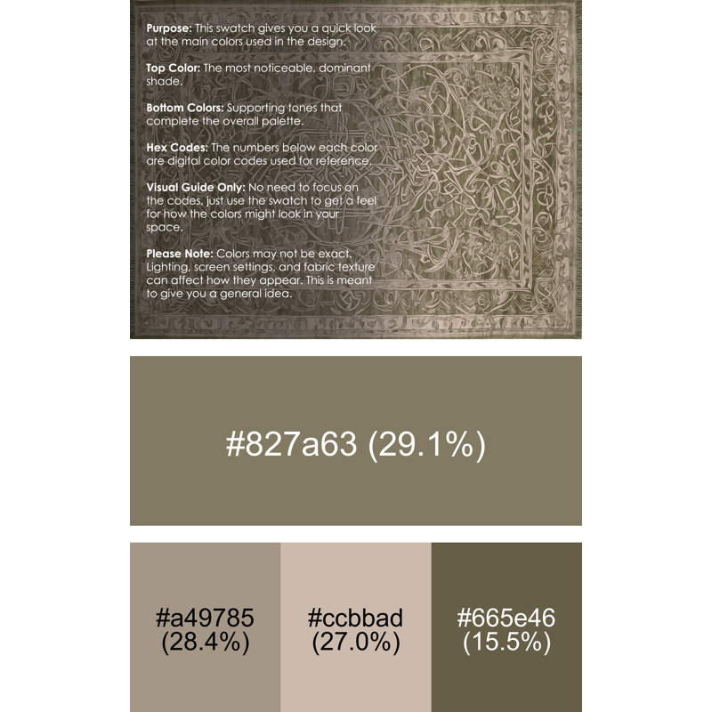 Machine Washable Gray Area Rug, Square 6'
