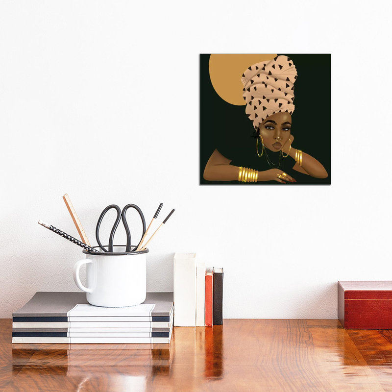 LaShonda And The Headwrap by Zola Arts - Print on Canvas, Wrapped Canvas, 45.72 cm H x 45.72 cm W x 3.175 cm D