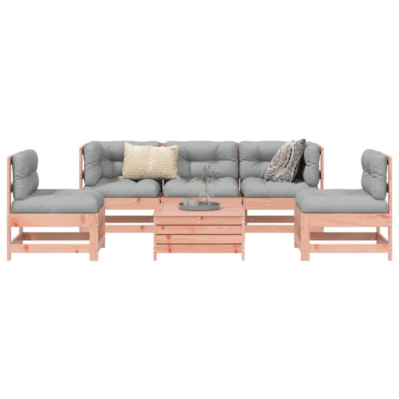 6 Piece Garden Sofa Set Impregnated Wood Pine, Natural Douglas