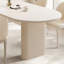 Table à manger ovale simple de style crème et chaise-105492150