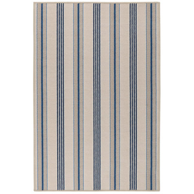 Nimes Ticking Neutral Machine Washable Rug