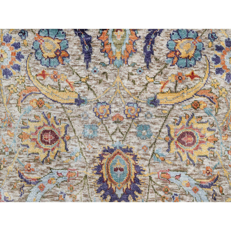 Tapis de couloir blanc en laine et en soie noué à la main 2 pi 7 po x 23 pi 10 po XL 452E2433CC3D4FC2951FE199B0AD7023