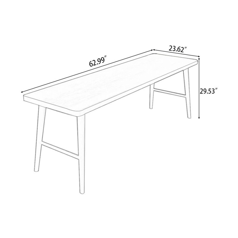Bureau nord-américain en bois de frêne, H 29,53 po x l 62,99 po x P 23,62 po
