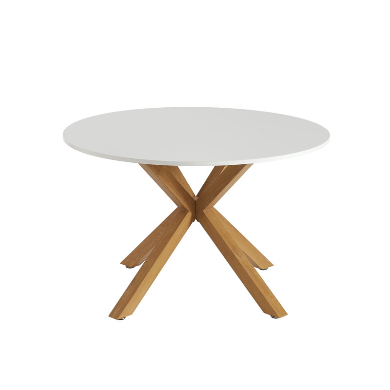 Kazier round dining table with white and oak effect - 47.24 inches