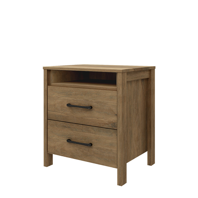Chivonne 2 Drawer Bedside Table, Knotty Oak