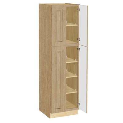 Gallery Express Briar Plywood Assembled 24 in W X 24 in D X 84 in H Pantry Kitchen Cabinet with Soft Close in Straw