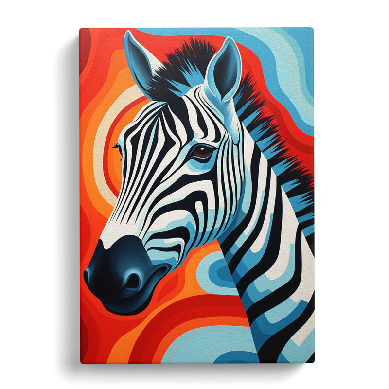 Zebra Hard Edge - No Frame Print, 60cm H x 40cm W x 3cm D