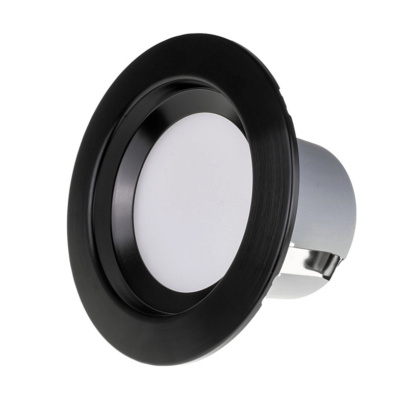 Plafonnier encastré à del 5 po, Noir, 694, 5000 K