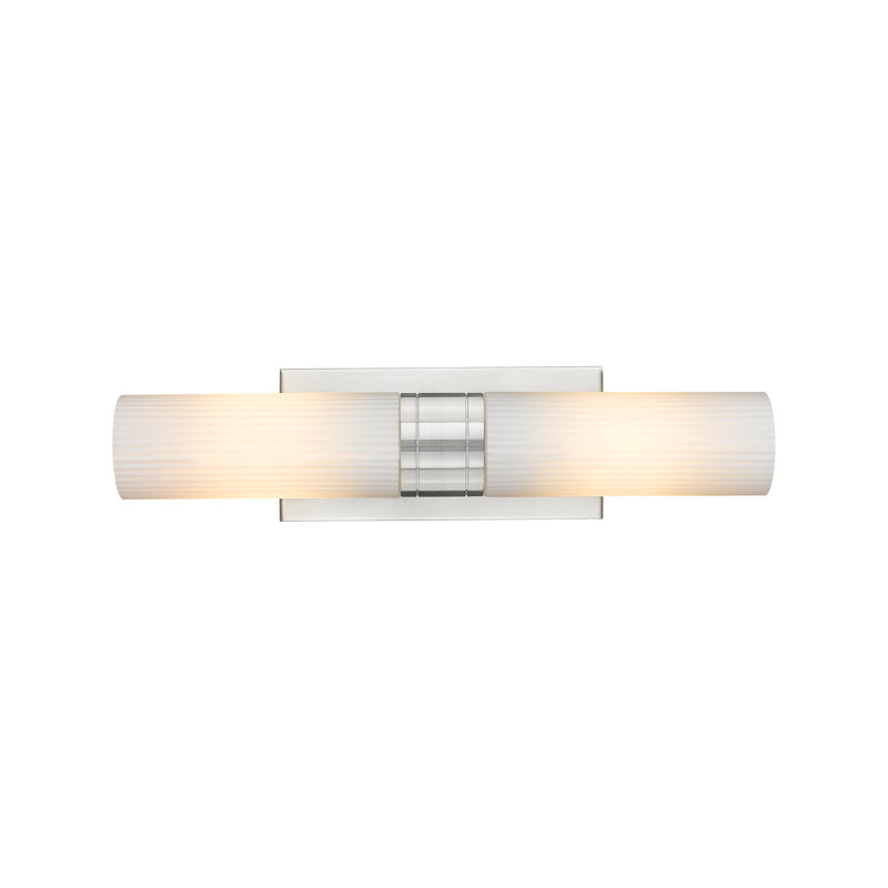 Amalle - 2 Light 8" Wall-mounted Bath Vanity Light, Seedy, Brushed Brass, 3" H x 18" W x 3.88" D