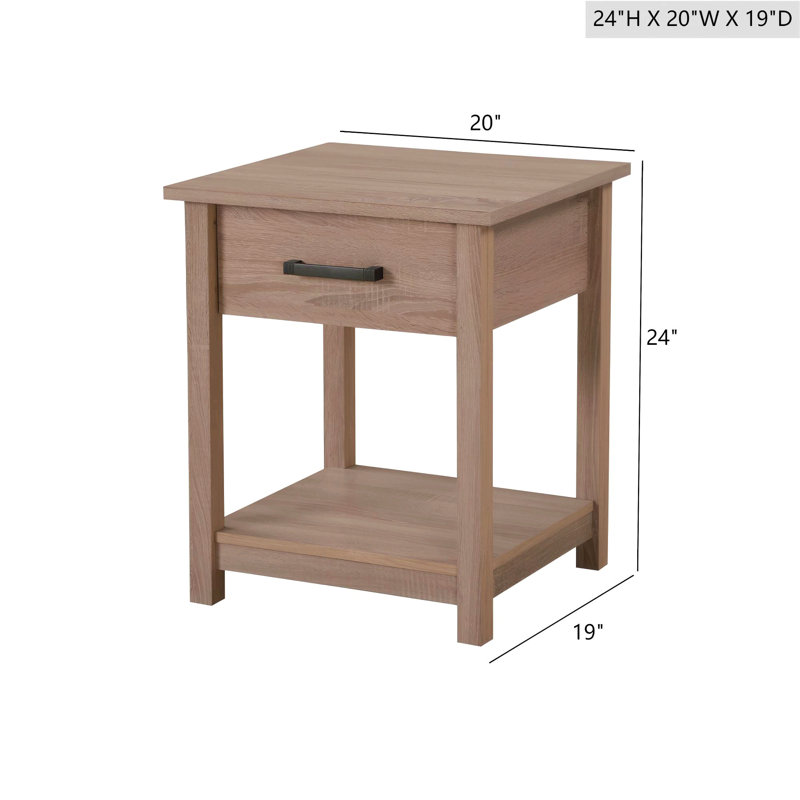 Table de chevet élégante et contemporaine, Marron clair