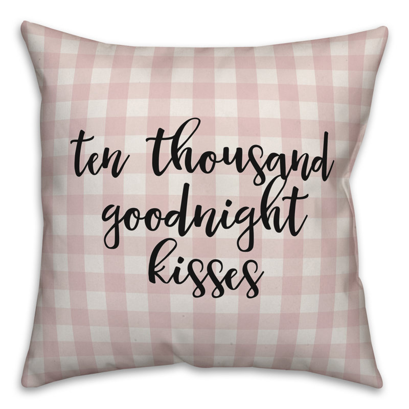  Coussin Ten Thousand Goodnight Kisses, Rose / Noir, Coussin décoratif