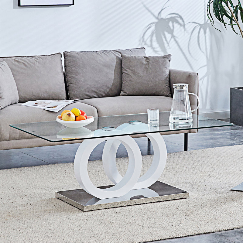 Coffee Table, White/Silver