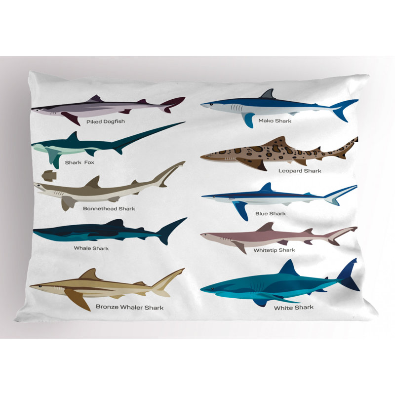 Shark Polyester Sham Set, Twin