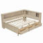 Lit de jour en bois avec tablettes de rangement et 3 tiroirs-1631652742
