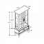 Armoire vitrine vitrée avec tablettes réglables en verre 2 portes et 1 tiroir-1706208966