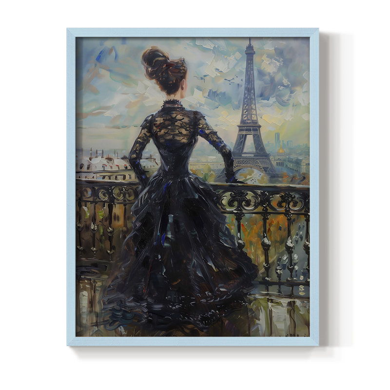 Reproduction encadrée WOMEN Series DCXIV - bois massif, Bleu, H 30 po x l 24 po