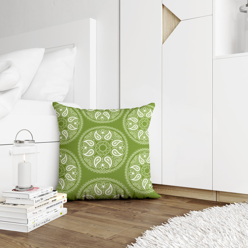 Outdoor Reversible Throw Pillow, 18" x 18", Chartreuse
