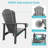 Dareona Pakkdiarie Set of 4 HDPE Stackable Adirondack Chairs with Cup Holders, All-Weather Outdoor Patio Chairs-1803586830-1802343055