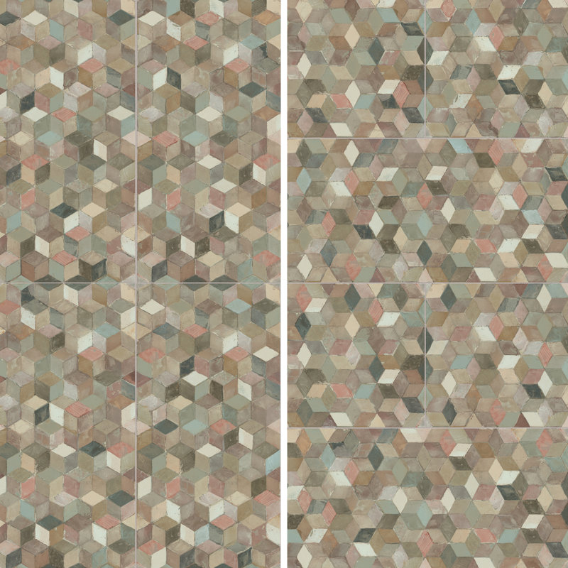 Pictura Faber 23-1/2 In. X 47 In. Porcelain Floor And Wall Tile, Beige/Orange