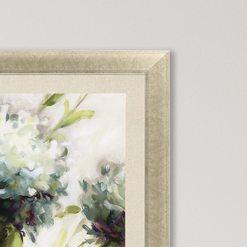 Hydrangea Field, impression encadrée dorée
