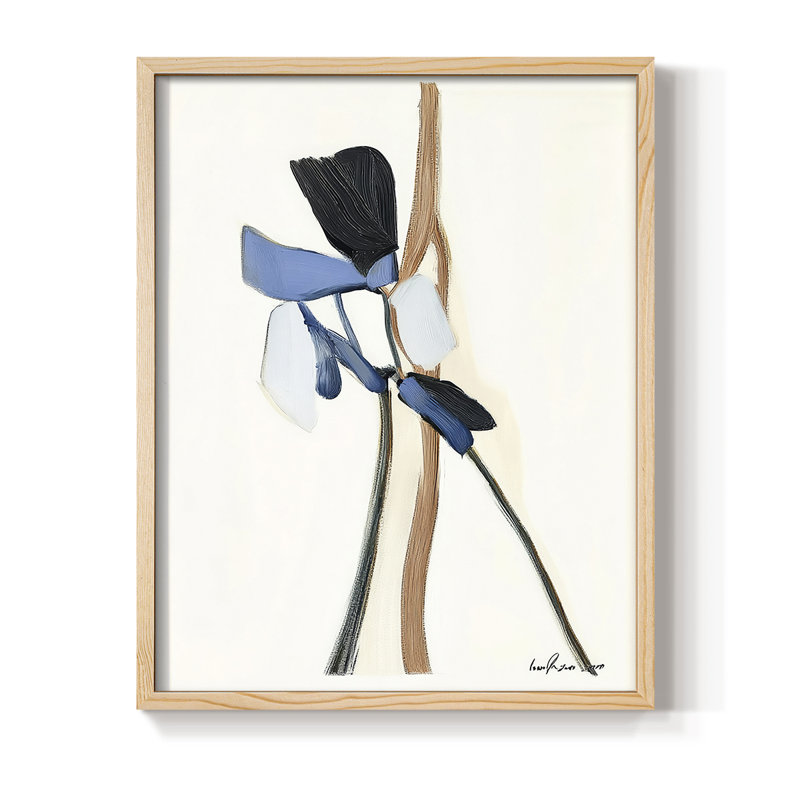 Reproduction encadrée FLORAL Series Dxxiii - bois massif, H 30 po x l 24 po