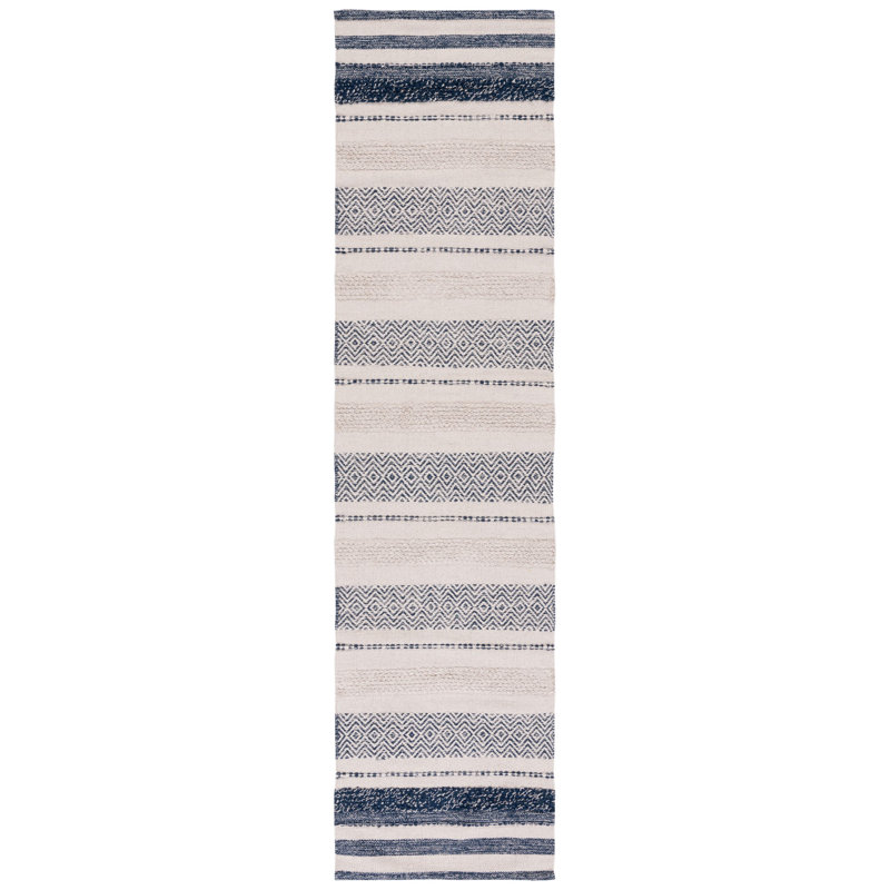 Addilyn Cotton Striped Indoor Rug, Square 7'