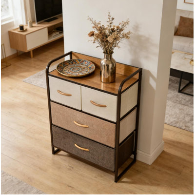 Commode de rangement autoportante, tour de rangement à 3 niveaux, unité de rangement chic