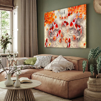 Affiche de style chinois koi feng shui