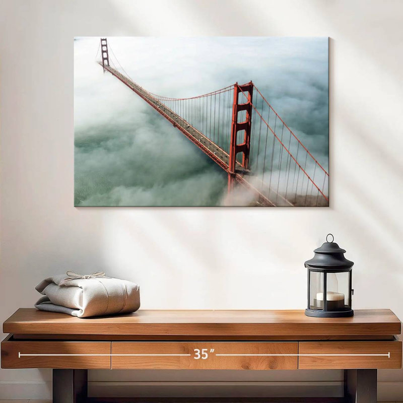 Lilie brouillard au Golden Gate Bridge, H 16 po x l 24 po