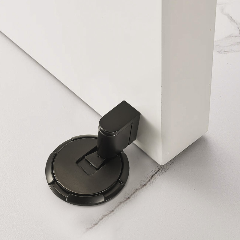 Butoir de porte coupe-vent en laiton, Noir mat, 1