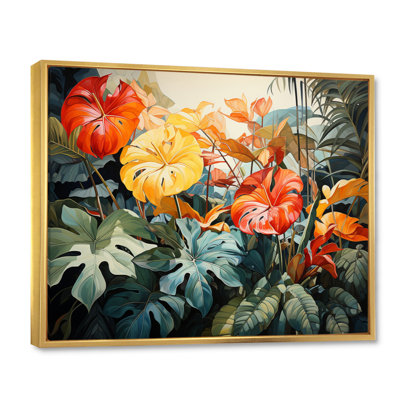 Orange tropical et feuillage vert I
